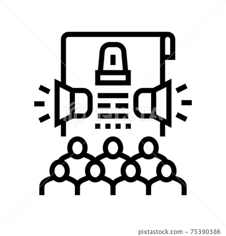 crisis management line icon vector illustration - Stock Illustration ...