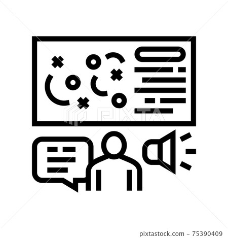 pr strategy line icon vector illustration 75390409