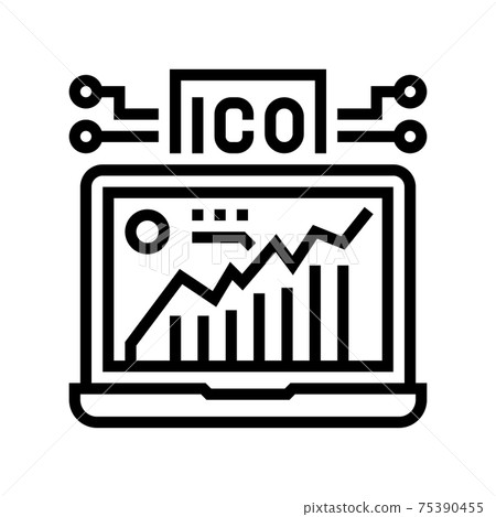 initial coin offering ico line icon vector... - Stock Illustration ...