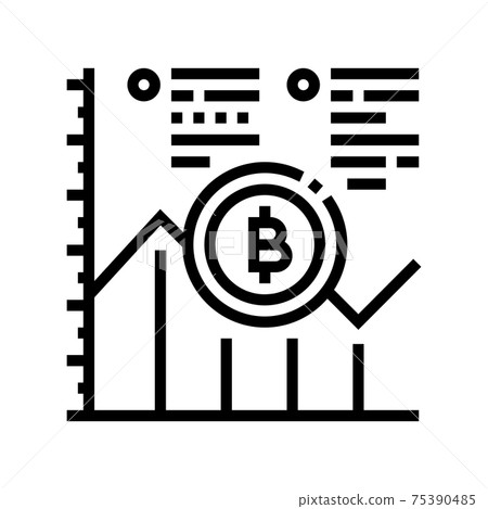 growth bitcoin rate ico line icon vector... - Stock Illustration ...