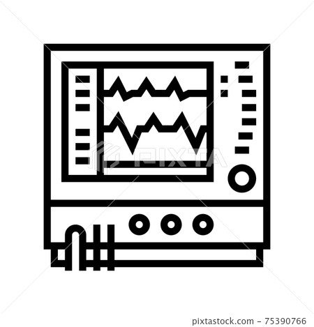 heart rate monitor line icon vector illustration - Stock Illustration ...