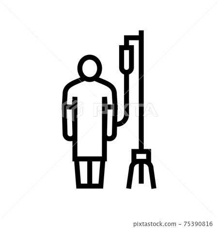 patient with dropper line icon vector illustration patient with dropper line icon vector illustration 75390816
