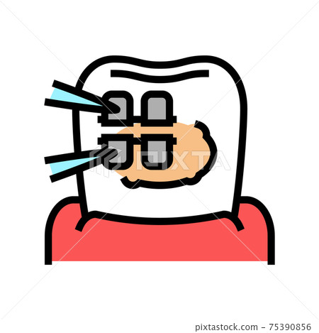 installation tooth braces color icon vector... - Stock Illustration ...