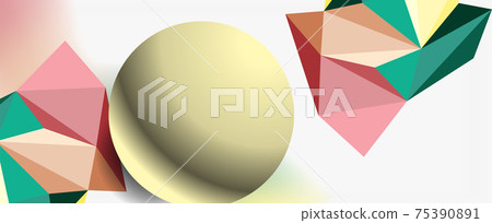 Trendy 3d geometric composition, design template for business or technology presentation, internet poster or web brochure cover 75390891