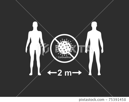 Keep distance, coronavirus. Vector illustration, flat design. 75391458