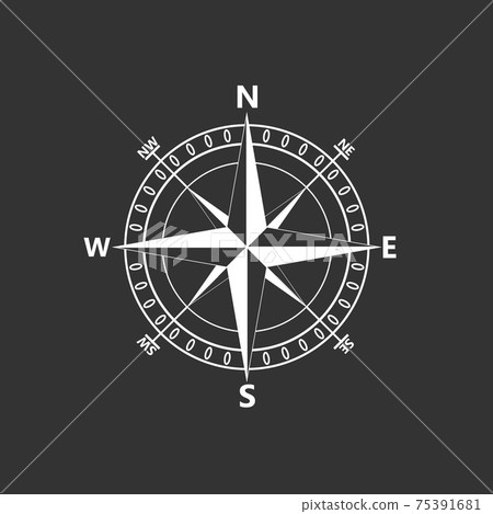 Compass rose, navigition icon. Vector illustration, flat design. 75391681
