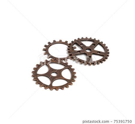 copper various cogs isolated on white background 75391750