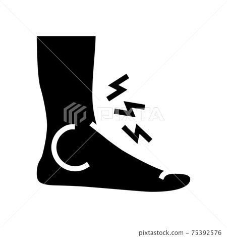 foot gout pain symptom glyph icon vector illustration foot gout pain symptom glyph icon vector illustration 75392576