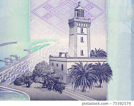 Lighthouse at Cape Spartel in Tangier from money Lighthouse at Cape Spartel in Tangier from money 75392579