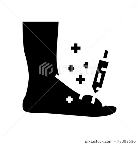 syringe treatment foot gout glyph icon vector illustration syringe treatment foot gout glyph icon vector illustration 75392580