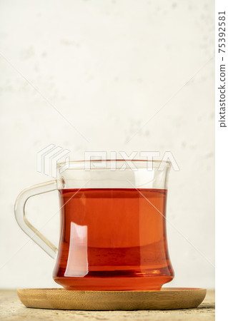 glass of Turkish tea on the table 75392581