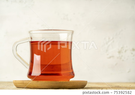 glass of Turkish tea on the table 75392582