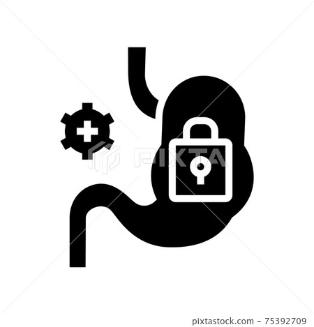 stomach work stop glyph icon vector illustration 75392709