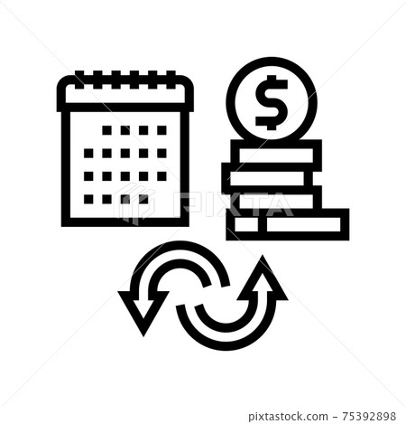 social security benefit allowance line icon vector illustration 75392898