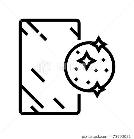 silver mirror line icon vector illustration 75393021
