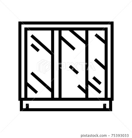 wardrobe mirror line icon vector illustration 75393033