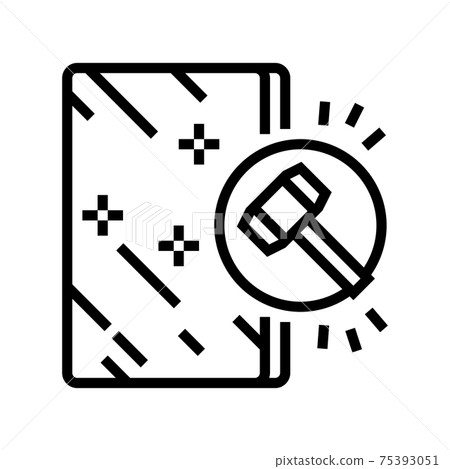 shockproof mirror line icon vector illustration 75393051
