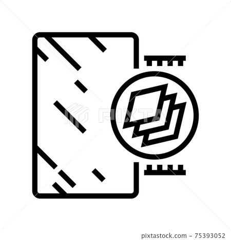 variations in mirror thickness line icon vector illustration 75393052