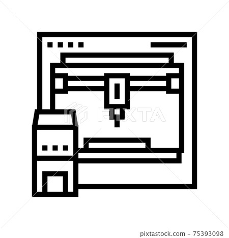 3d printer line icon vector illustration 75393098