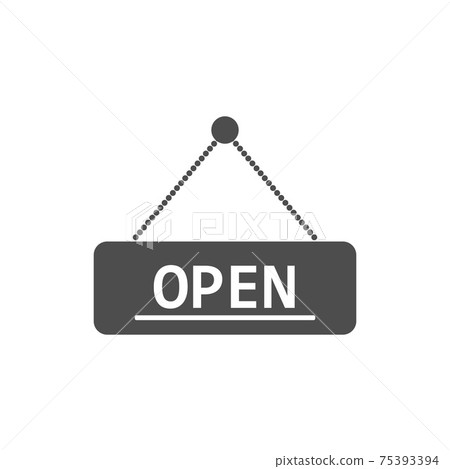 Open sign icon. Vector illustration, flat design. 75393394