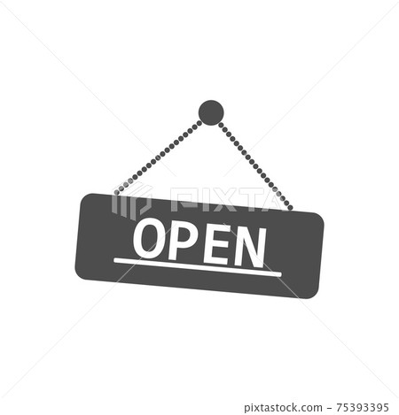 Open sign icon. Vector illustration, flat design. 75393395
