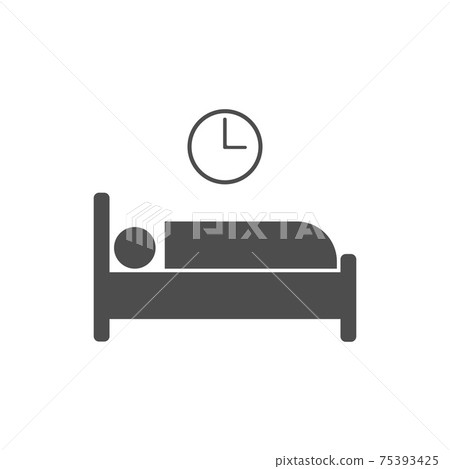 Bed icon. Vector illustration, flat design. - Vector Bed icon. Vector illustration, flat design. - Vector 75393425
