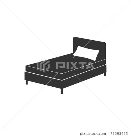 Single bed icon. Vector illustration, flat design. 75393435
