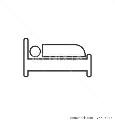 Bed icon. Vector illustration, flat design. - Vector 75393447