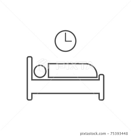 Bed icon. Vector illustration, flat design. - Vector Bed icon. Vector illustration, flat design. - Vector 75393448