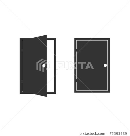 Open door icon. Vector illustration, flat design. - Vector 75393589
