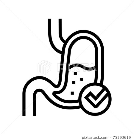 normal workin digestion system line icon vector... - Stock Illustration ...