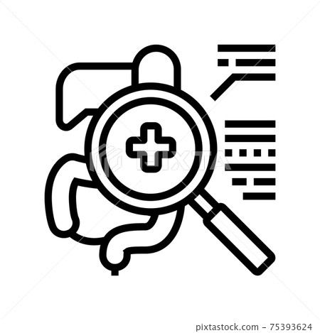 examining digestion system line icon vector illustration 75393624