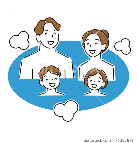 Family of 4 bathing Moderately simple illustration vector 75393671