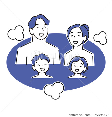 Family of 4 bathing Moderately simple illustration vector Family of 4 bathing Moderately simple illustration vector 75393678