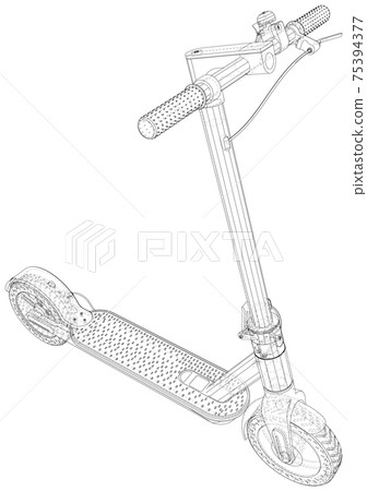 Electric scooter vector. Eco alternative transport. Help on road. Wire-frame. The layers of visible and invisible lines are separated. EPS10 format Electric scooter vector. Eco alternative transport. Help on road. Wire-frame. The layers of visible and invisible lines are separated. EPS10 format 75394377