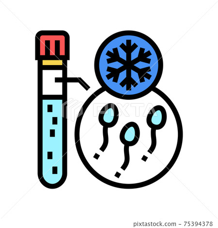 freezing sperm color icon vector illustration 75394378