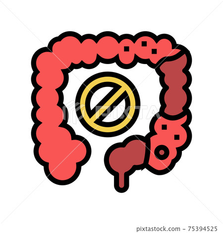 constipation digestion system color icon vector illustration 75394525