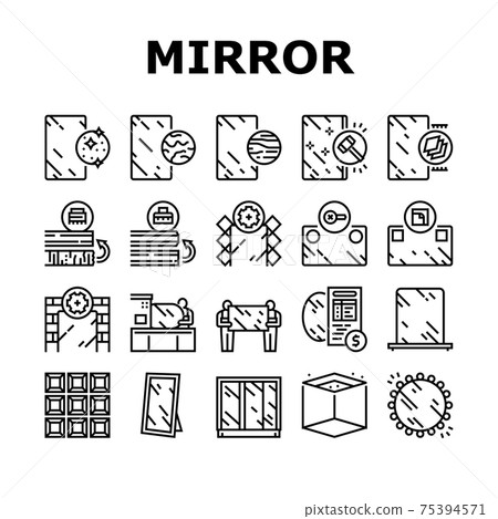 Mirror Installation Collection Icons Set Vector 75394571
