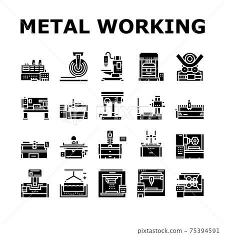 Metal Working Machine Collection Icons Set Vector Metal Working Machine Collection Icons Set Vector 75394591