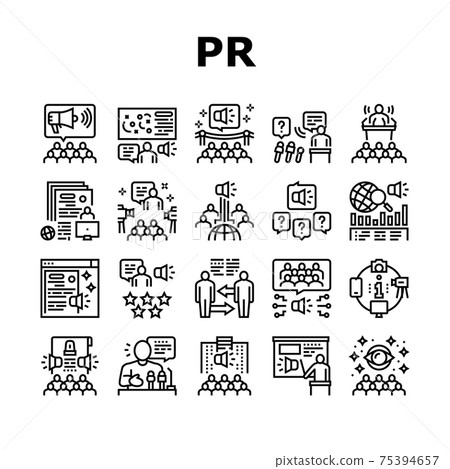 Pr Public Relations Collection Icons Set Vector Pr Public Relations Collection Icons Set Vector 75394657