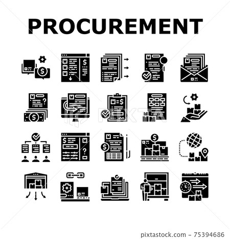Procurement Process Collection Icons Set Vector Procurement Process Collection Icons Set Vector 75394686