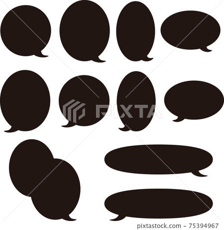 Balloon frame simple copy space vector black illustration material set Balloon frame simple copy space vector black illustration material set 75394967