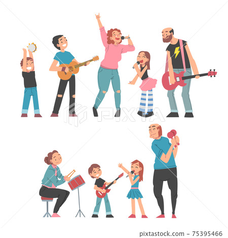 Grandparents Playing Musical Instruments and Singing with their Grandchildren Set, Happy Grandpa and Grandma Spending Good Time with Grandkids Vector Illustration Grandparents Playing Musical Instruments and Singing with their Grandchildren Set, Happy Grandpa and Grandma Spending Good Time with Grandkids Vector Illustration 75395466