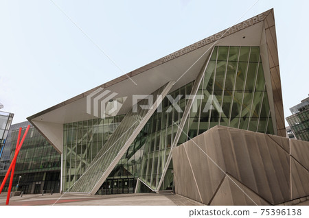 Dublin, Ireland - July 26, 2020: front of the Bord Gais Energy Theater in the Docks area 75396138