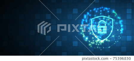 internet digital security technology concept for business background. Lock on circuit board internet digital security technology concept for business background. Lock on circuit board 75396830