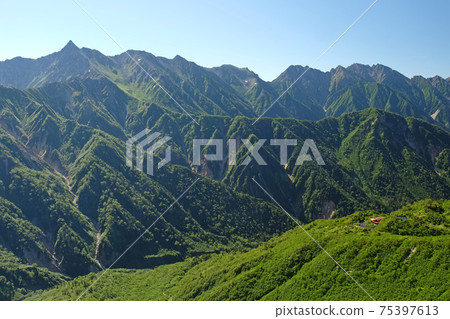 A spectacular spot overlooking Mt. Yari and Hotaka in the Northern Alps 75397613