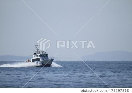 Omuta City Miike Port Returning patrol boat, 75397818
