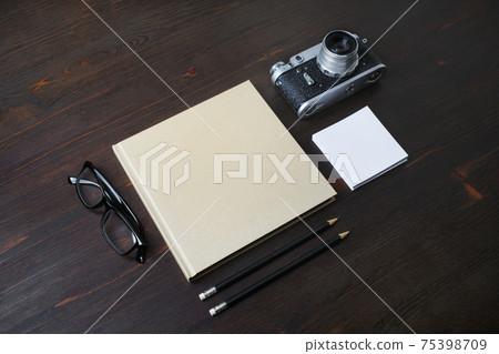 Stationery and retro camera 75398709