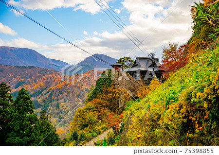 Autumn mountain temple 75398855