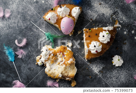 pieces of mona de pascua, eaten in Spain on Easter pieces of mona de pascua, eaten in Spain on Easter 75399073